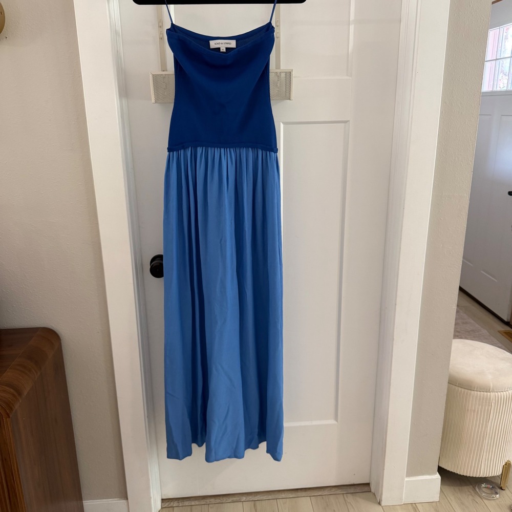 Solid & Striped Soglio Strapless Maxi Dress Maritime Navy Marina Blue XS